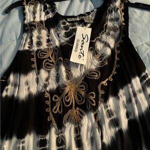 Santé Classics Black and Gray Midi Dress